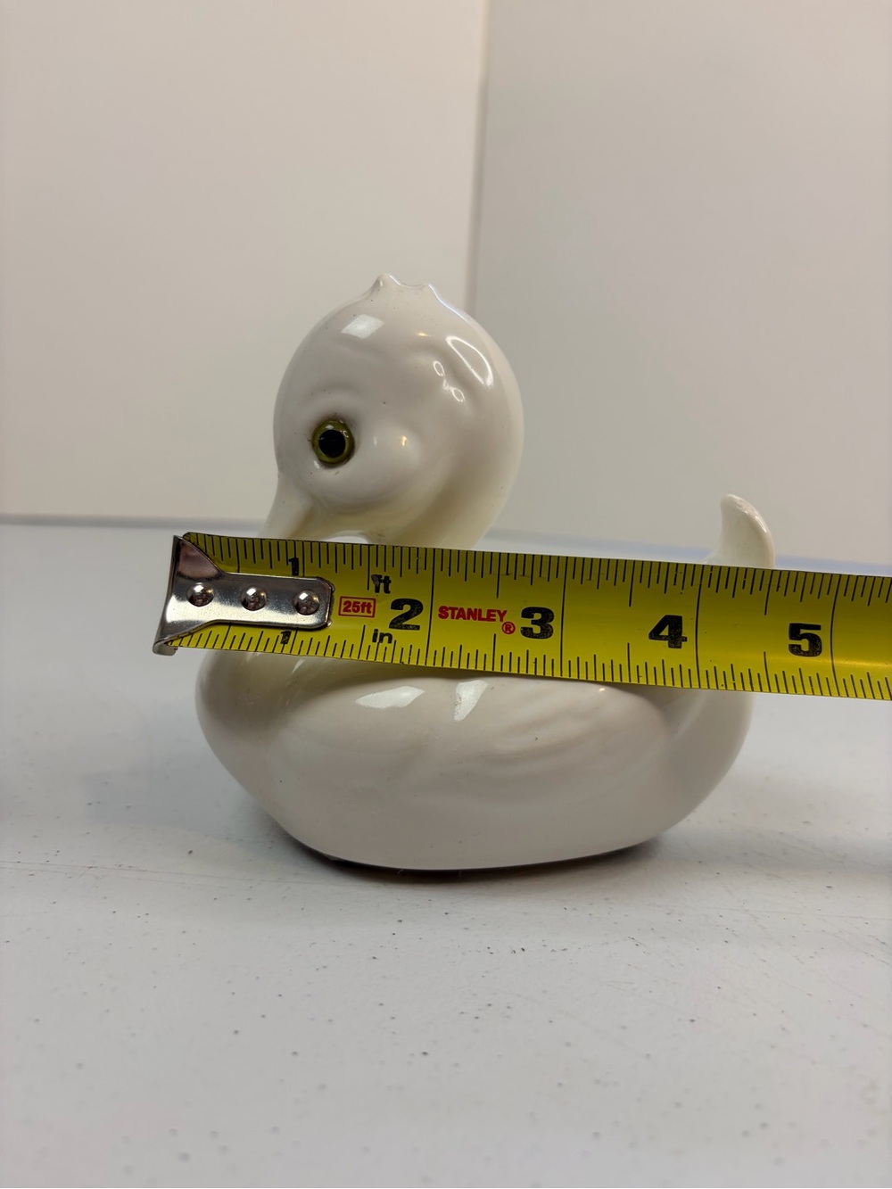 Vintage White Ceramic Duck Figurine Country Cottage Farmhouse Shelf Decor 1990s - Picture 6 of 8